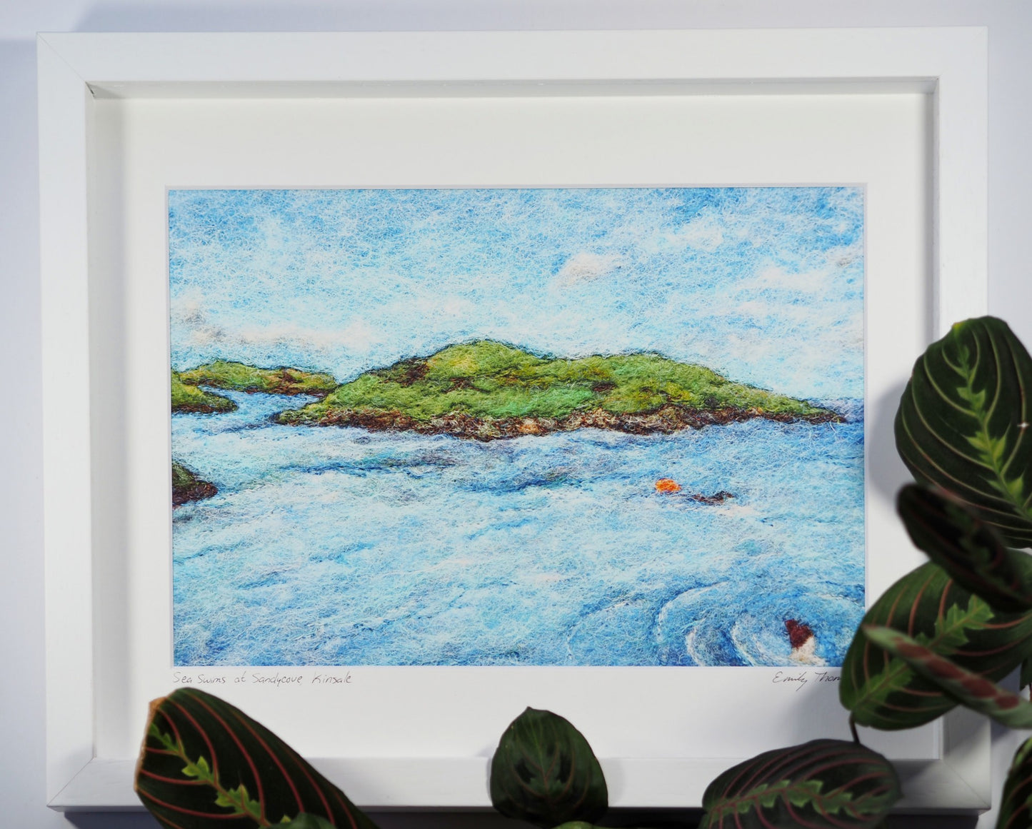 Sea swims at Sandycove Island (Print of Needle Felted Original)