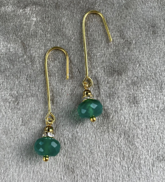 Dangle Earrings | Green Onyx | Protection & Decision making