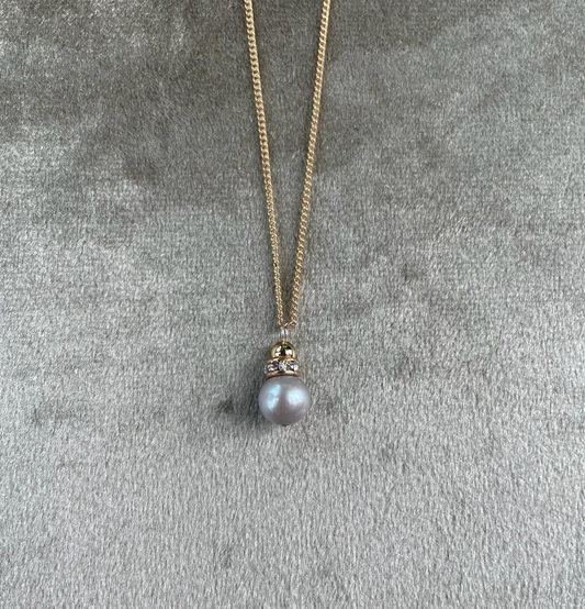 Bauble Necklace | Grey Pearl | Wisdom