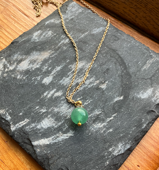 Bauble Necklace | Green Aventurine| Prosperity