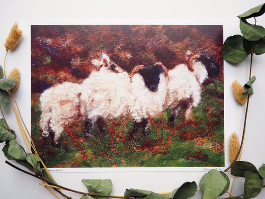 Shearing Time (Print of Needle Felted Original)