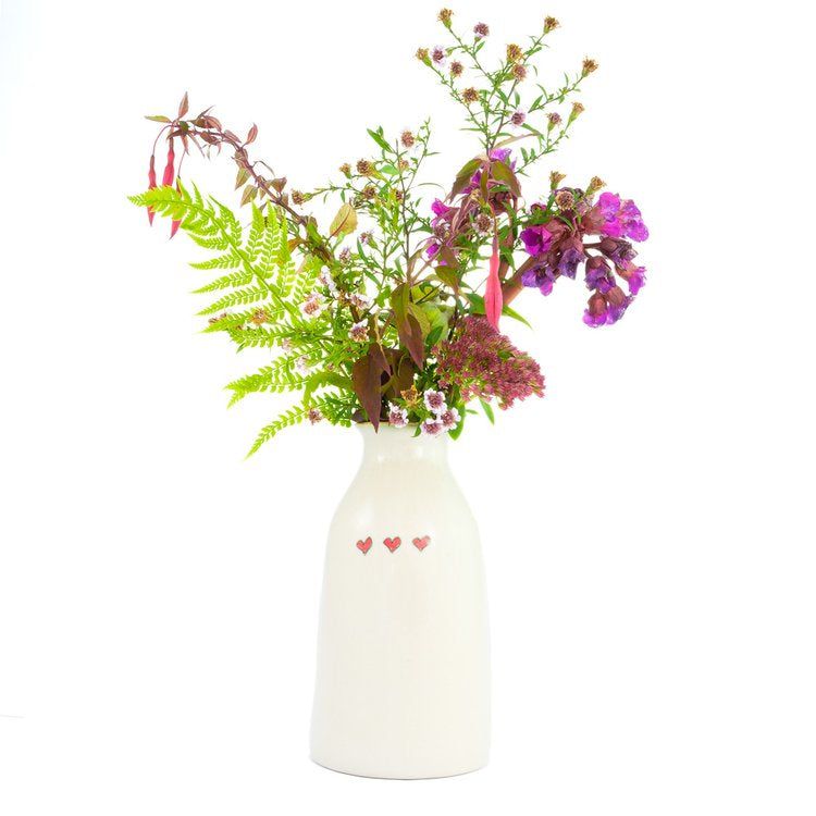 Ceramic Vase - 3 Heart Design