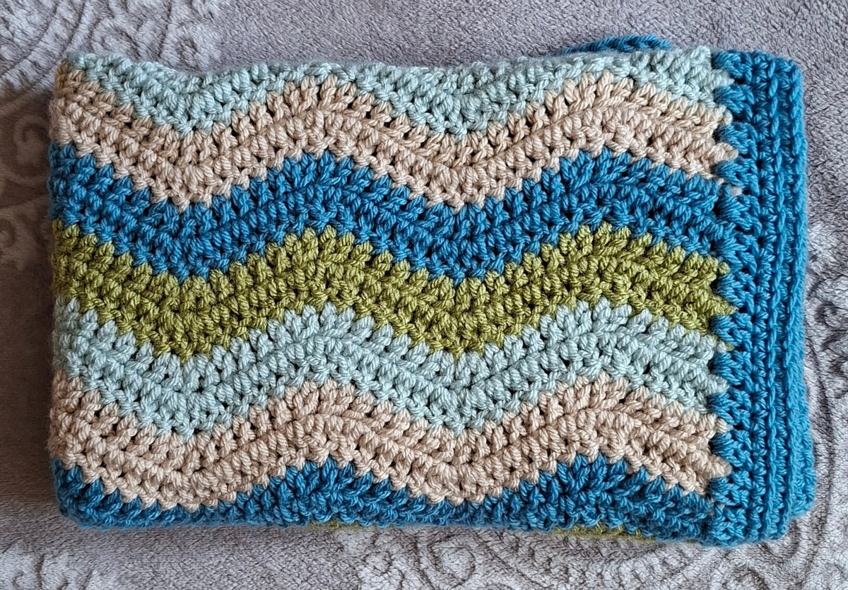 Crochet baby blanket - Ocean CHUNKY