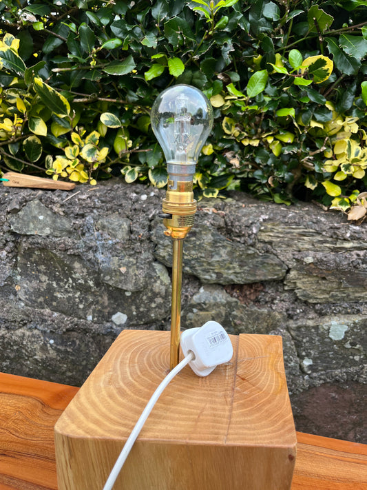 Elm and Ash Bedside Sideboard Table  Lamps
