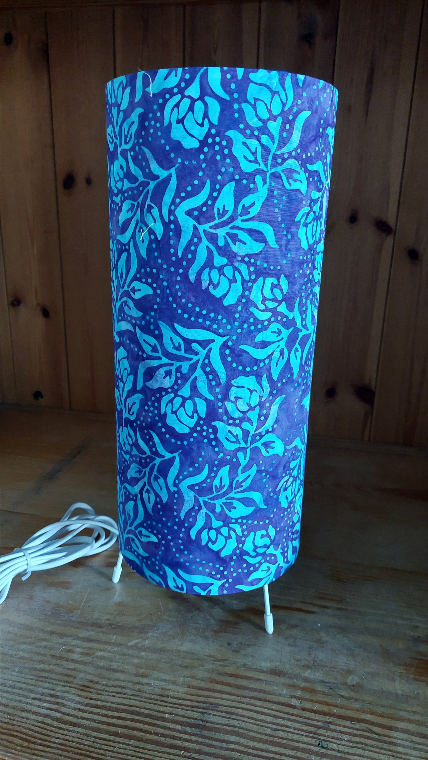 Purple & Blue Flowers Table Lamp