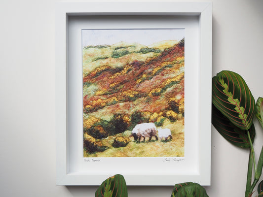 Tender Moments (Framed Print of Needle Felted Original)