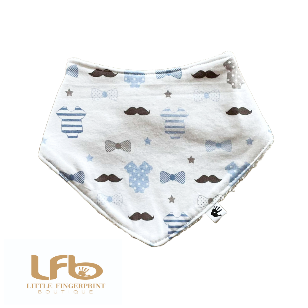 Moustaches -  Baby Bandana Bib – Absorbent Dribble Bib