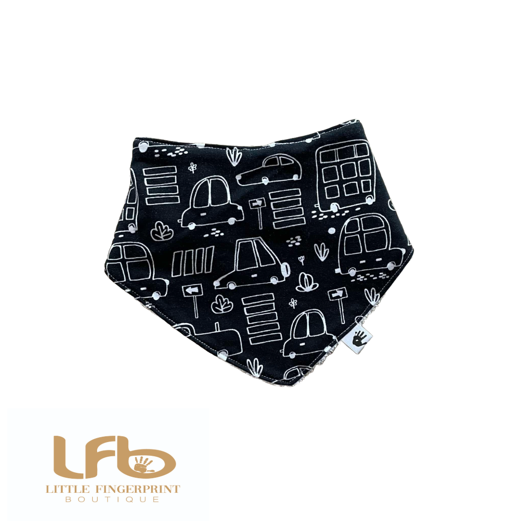 Cars hand-drawn-  Baby Bandana Bib – Absorbent Dribble Bib