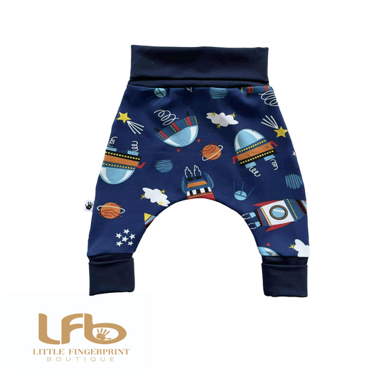 Space "Grow with Me" Baby Harem Pants – Adjustable, Comfy & Durable