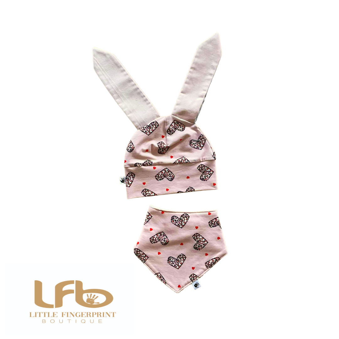 Baby & Toddler Bunny Ear Hat with Matching Bib – Cute Costume & Everyday Wear