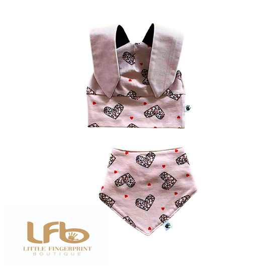 Baby & Toddler Bunny Ear Hat with Matching Bib – Cute Costume & Everyday Wear