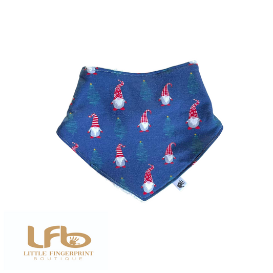 Navy Gnome -  Baby Bandana Bib – Absorbent Dribble Bib