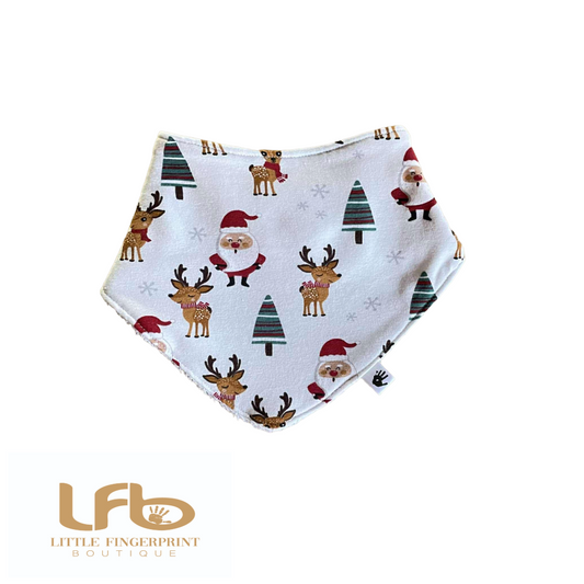Santa print -  Baby Bandana Bib – Absorbent Dribble Bib