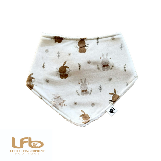 Bunny- Handmade Baby Bandana Bib – Absorbent Dribble Bib for Teething Babies (0-24 Months)