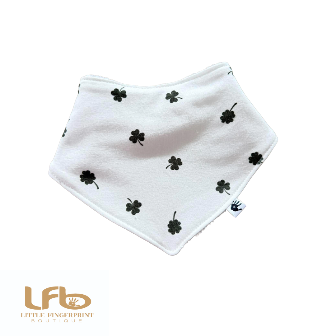 Clover on Off White
-  Baby Bandana Bib – Absorbent Dribble Bib