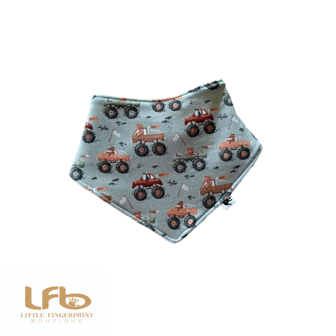 Monstertruck -  Baby Bandana Bib – Absorbent Dribble Bib