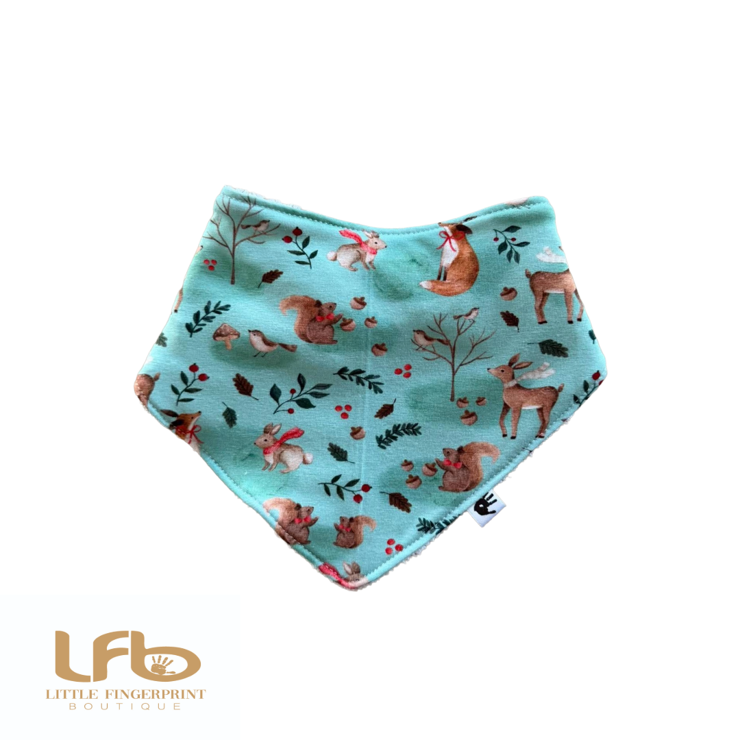 Mint Forest Life  bib -  Baby Bandana Bib – Absorbent Dribble Bib