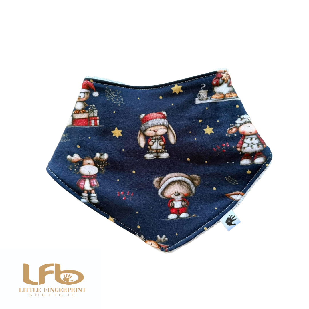 Christmas Navy -  Baby Bandana Bib – Absorbent Dribble Bib