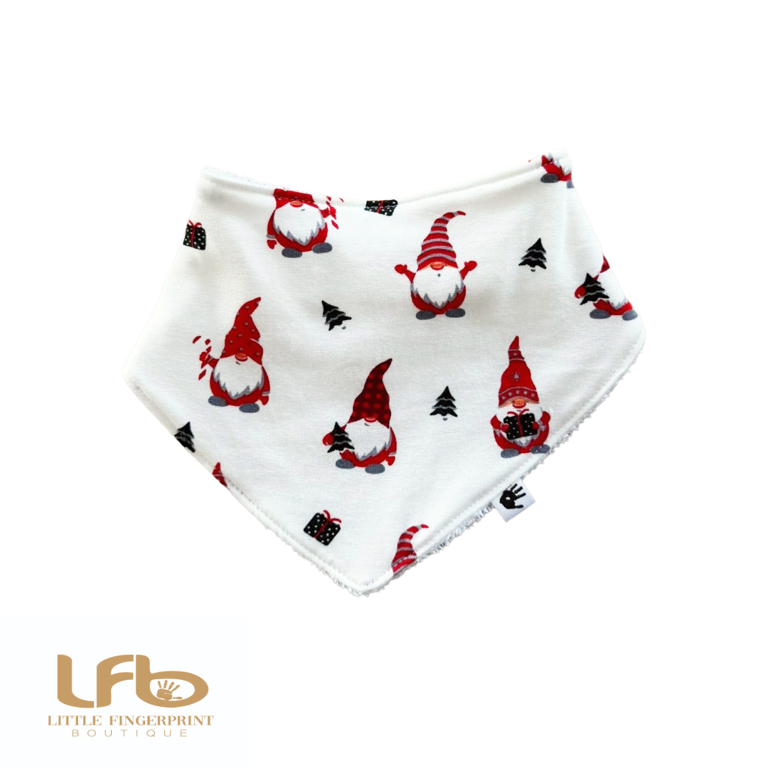 White Gnome -  Baby Bandana Bib – Absorbent Dribble Bib