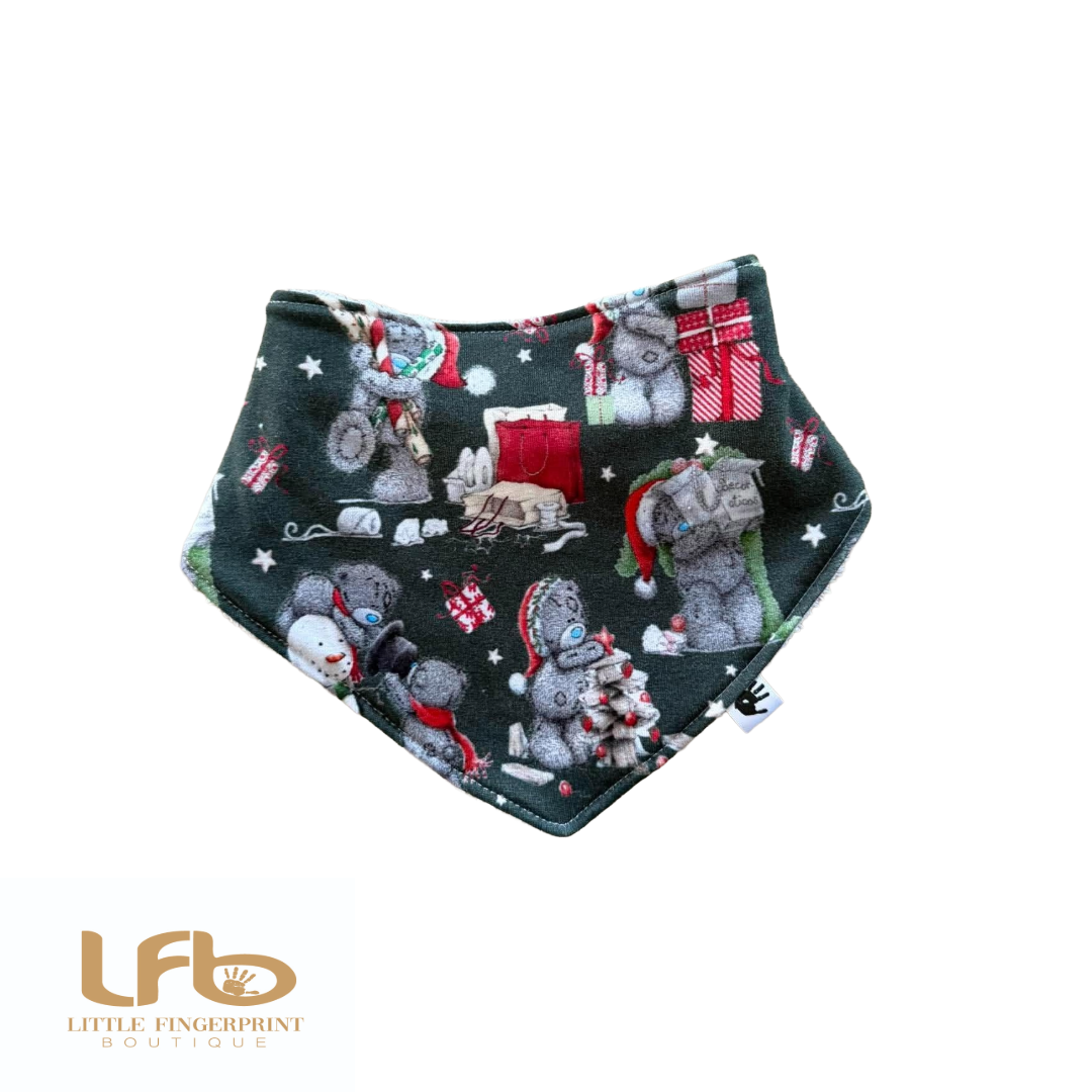 Bears on Green -  Baby Bandana Bib – Absorbent Dribble Bib