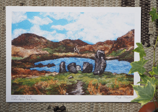 Uragh Stone Circle (Print of Needle Felted Original)