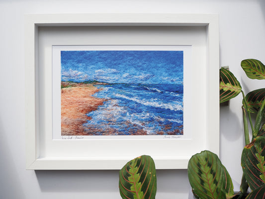 Wexford Beaches (Framed Print of Needle Felted Original)