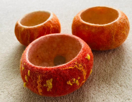 mini felted bowl