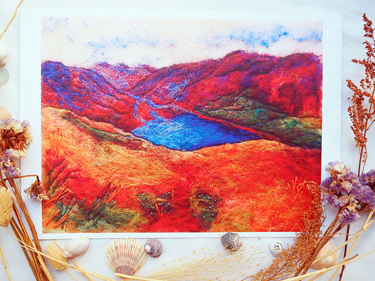 Wicklow Mountains (Print of Needle Felted Original)