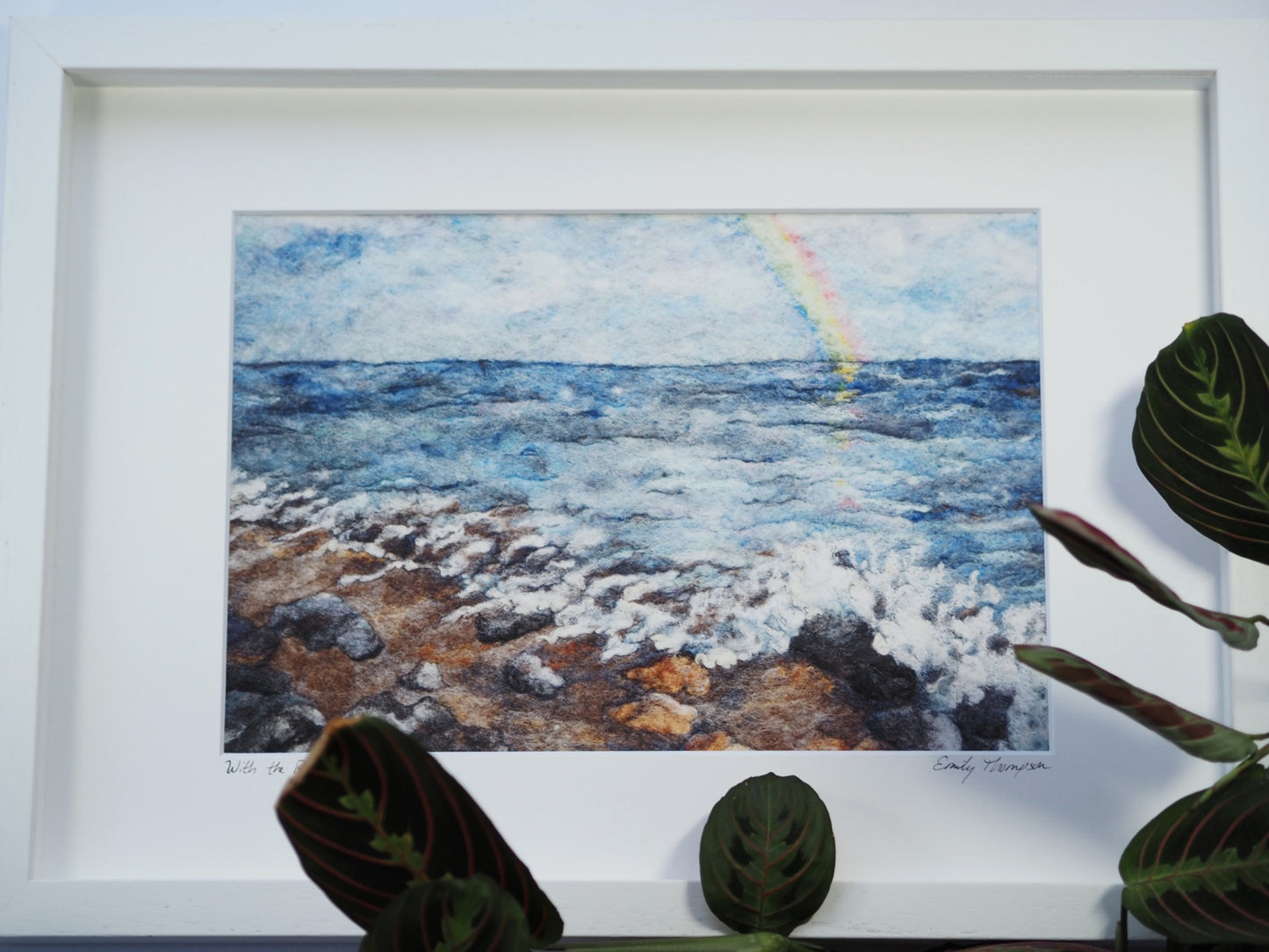 With the Rain, comes the Rainbows (Print of Needle Felted Original)