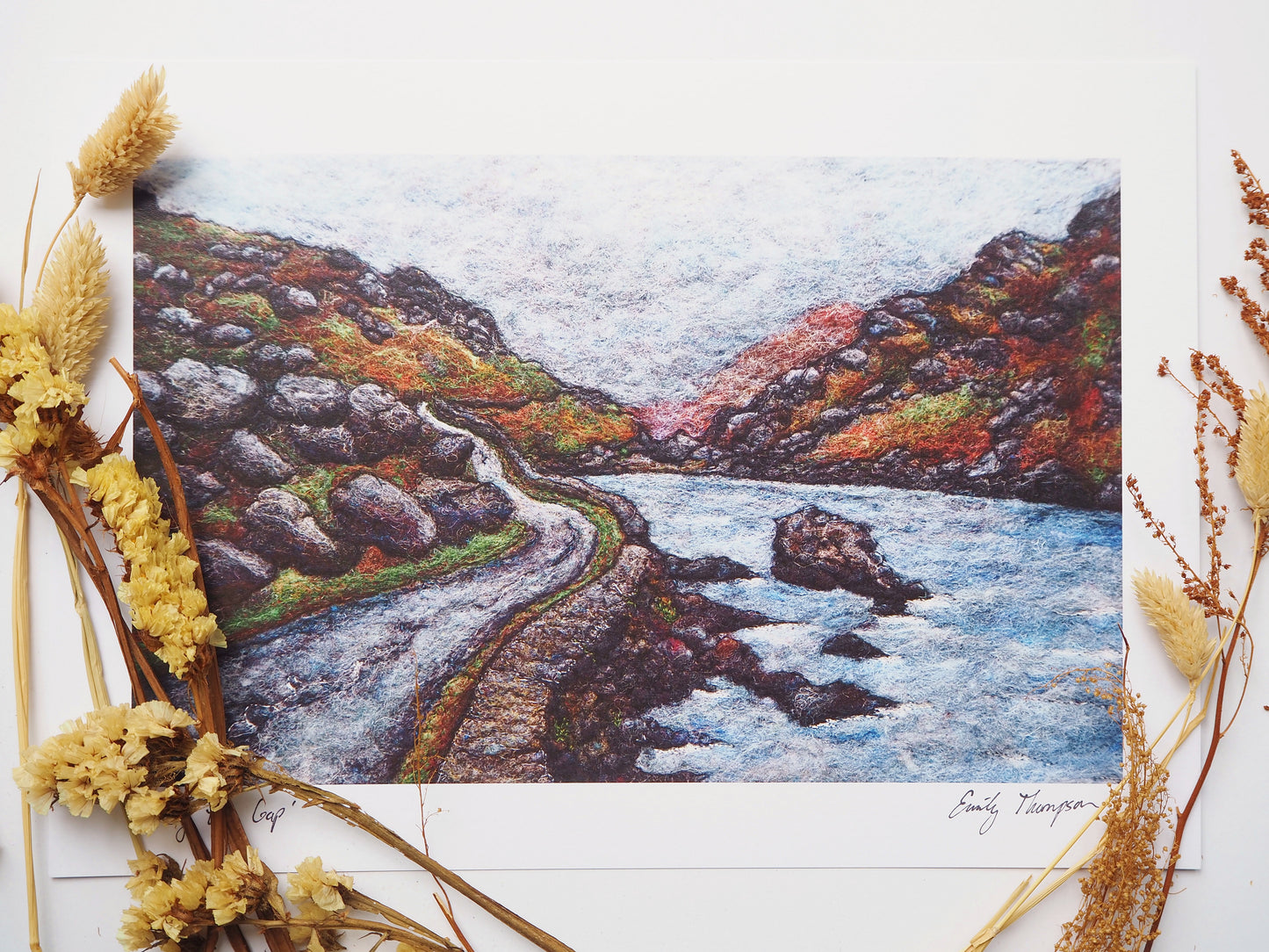 Along the Gap (Print of Needle Felted Original)