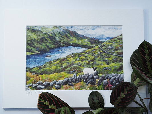 Cycling the Healy Pass (Print of Needle Felted Original)