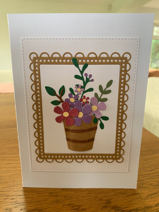 Floral barrel card