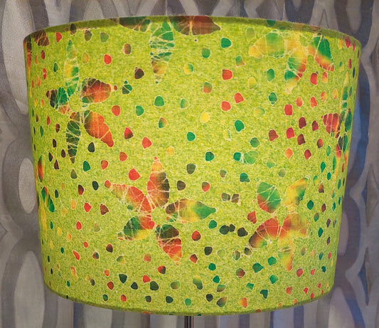 Lime Orange Batik Lampshade