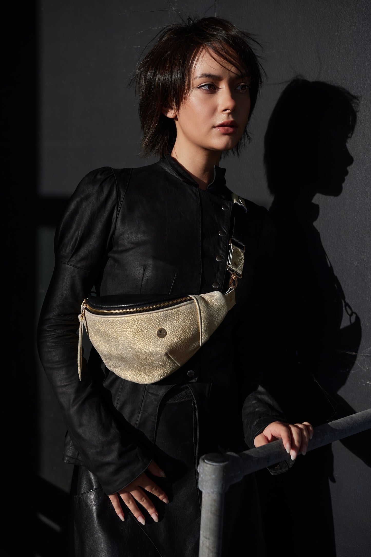 Twinkle Pop Gold Bum bag – Metallic Deer Leather, Limited Edition