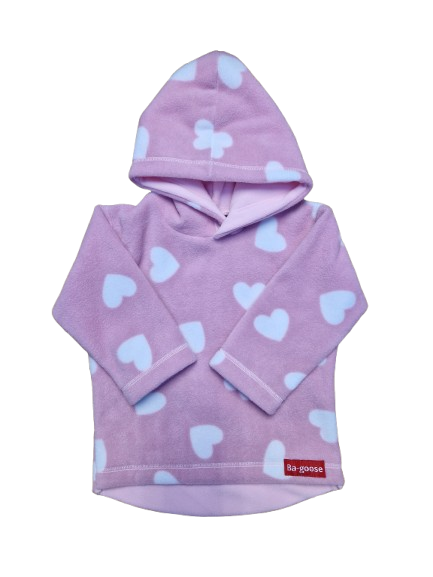 pale pink heart fleece