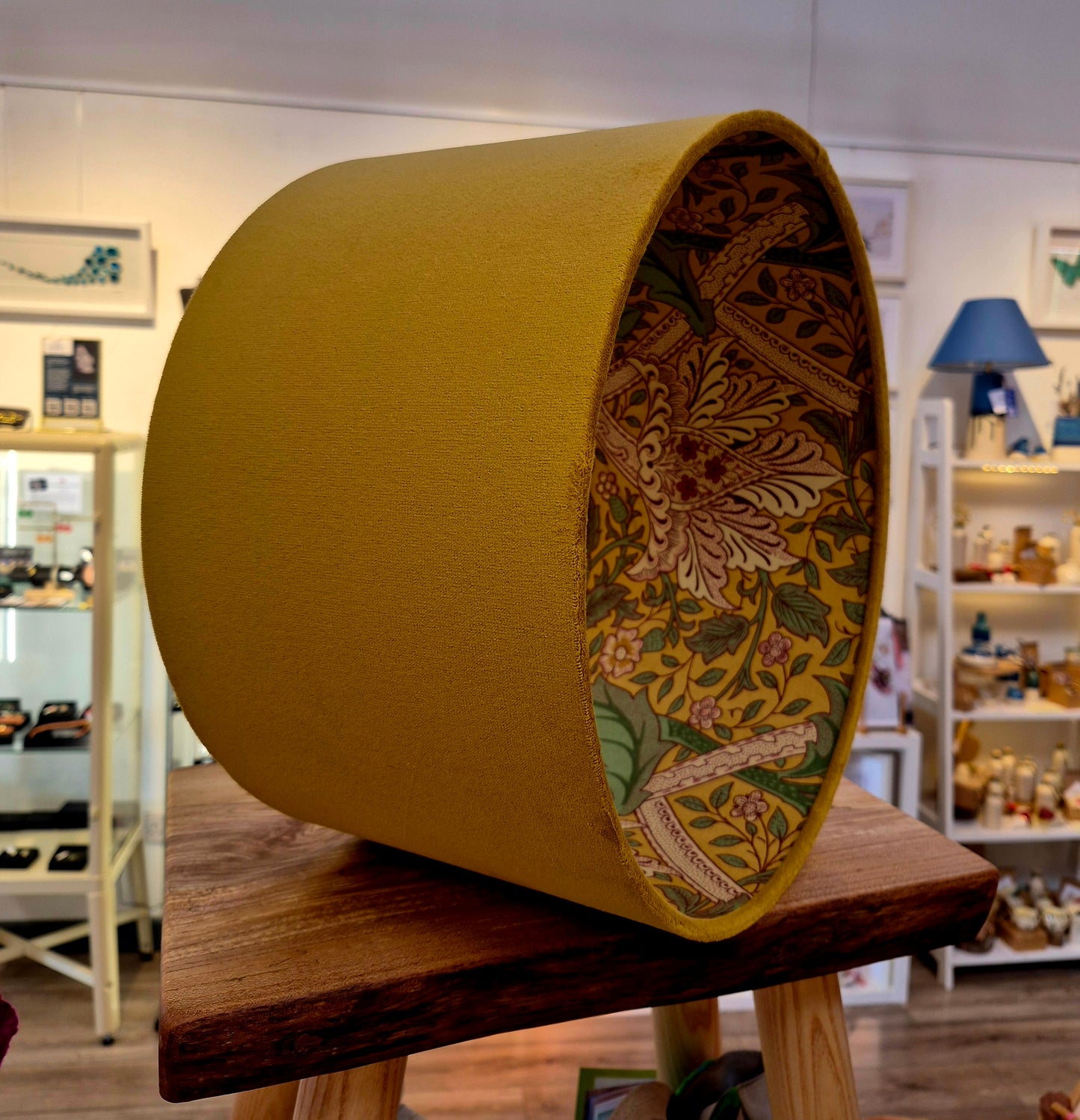 The 'Old Gold' Velvet Drum Shade