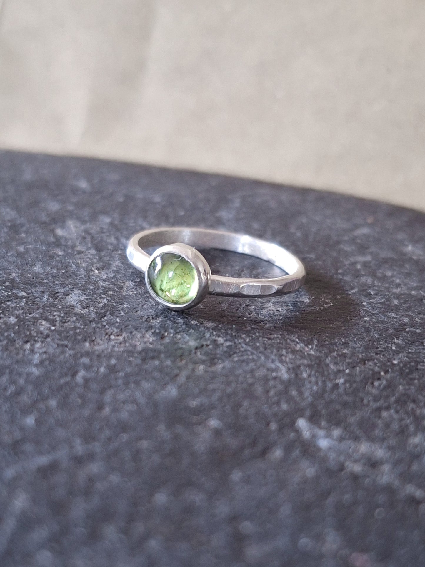 Peridot stacking ring