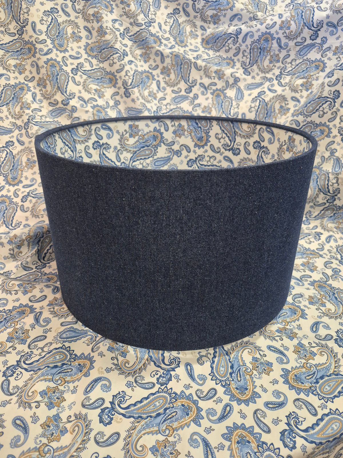Denim & Paisley Drum Shade