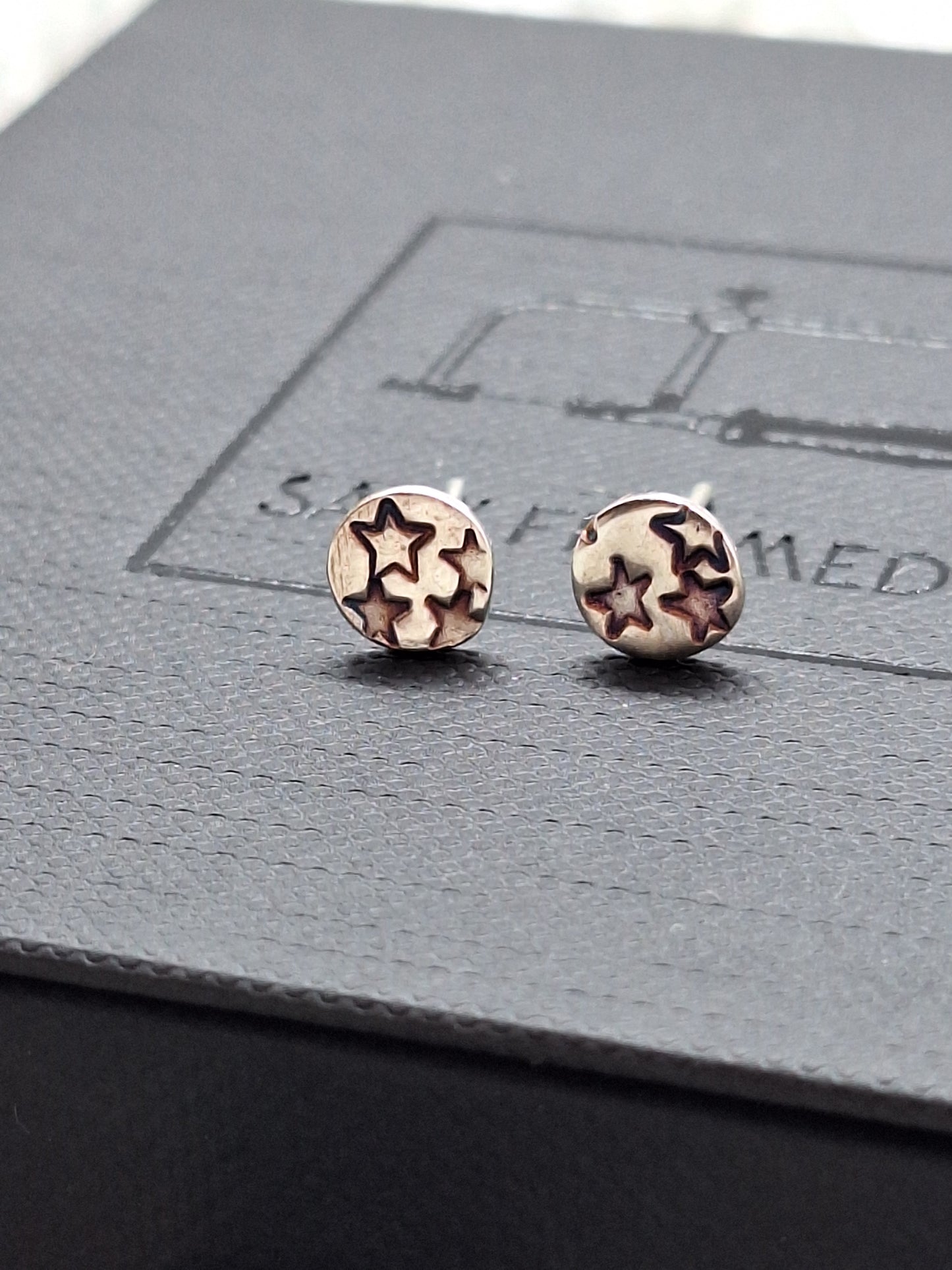 Sterling silver tiny star earrings studs