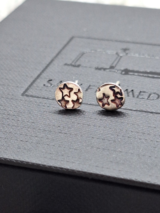 Sterling silver tiny star earrings studs