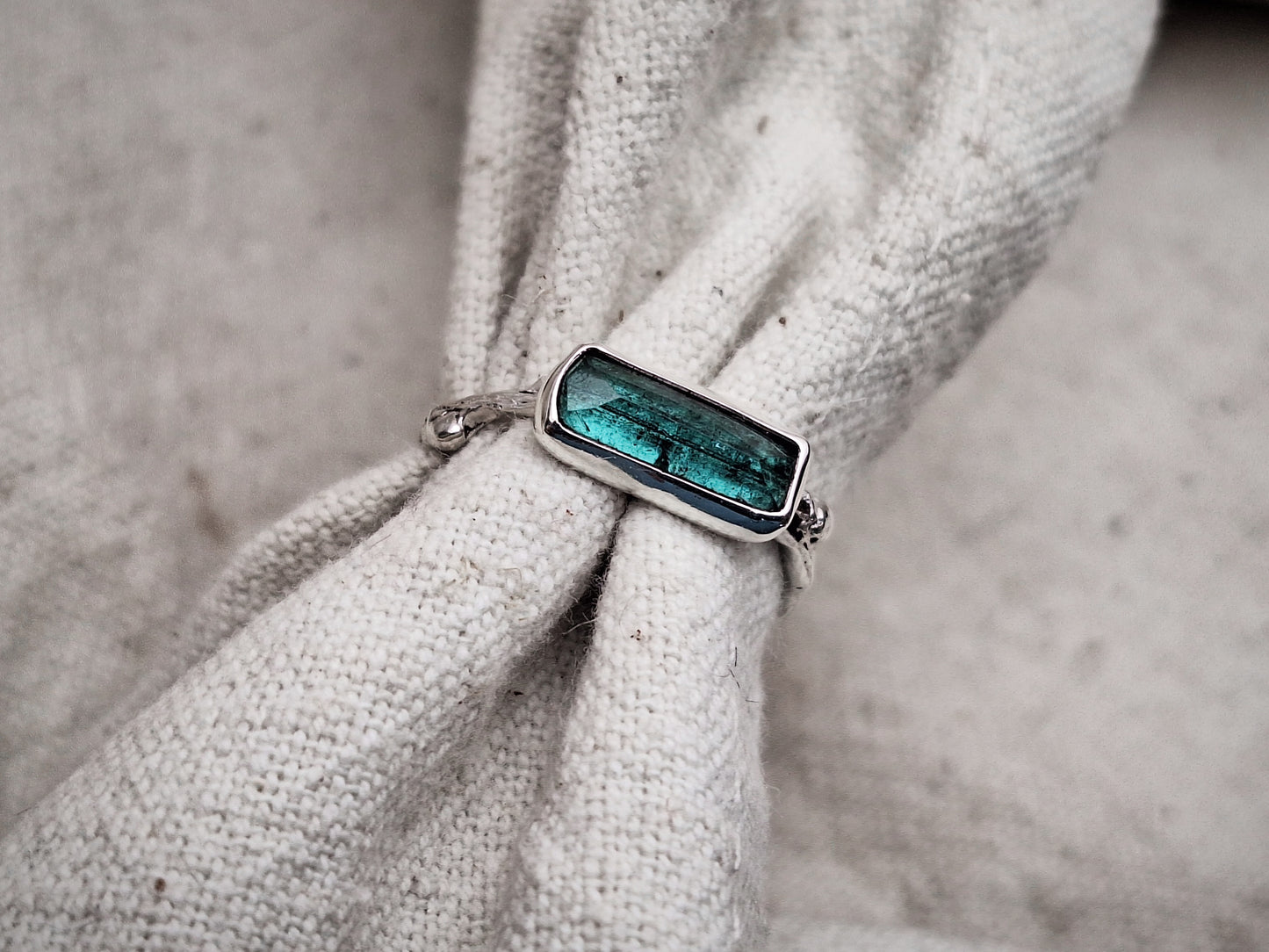 Tourmaline twig ring