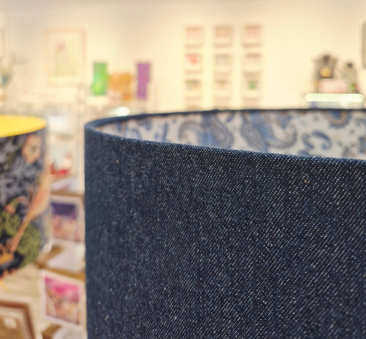 Denim & Paisley Drum Shade