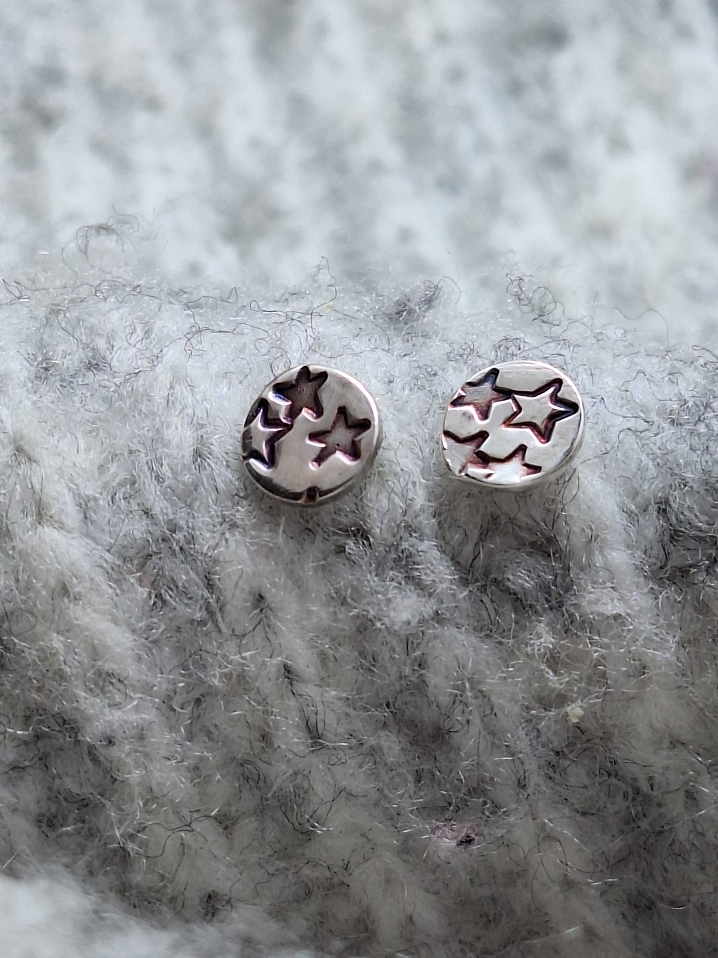 Sterling silver tiny star earrings studs