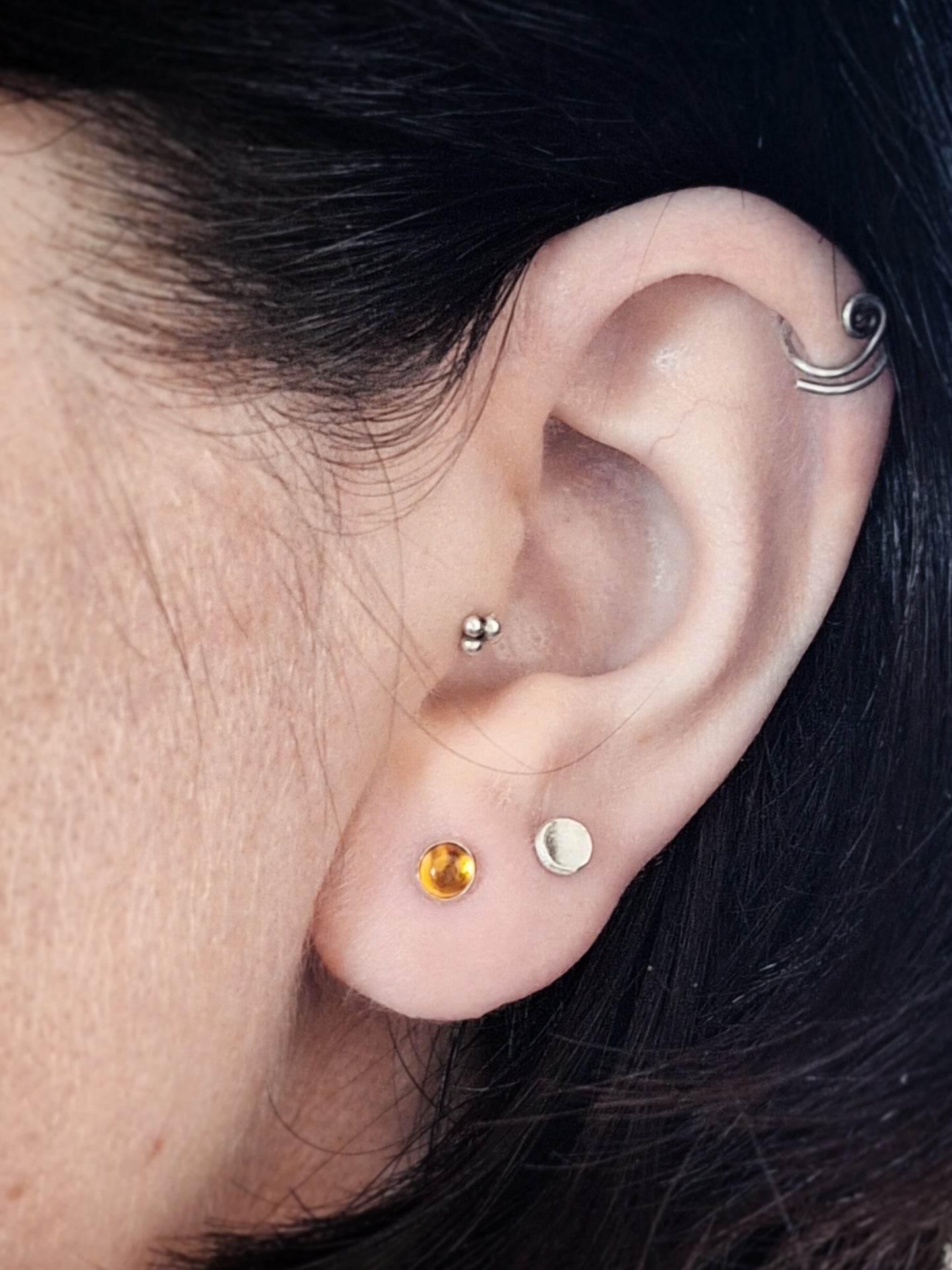 Citrine stud earrings