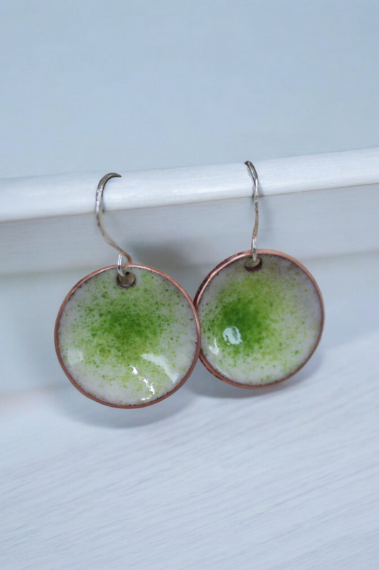 Green Mix Domed Earrings