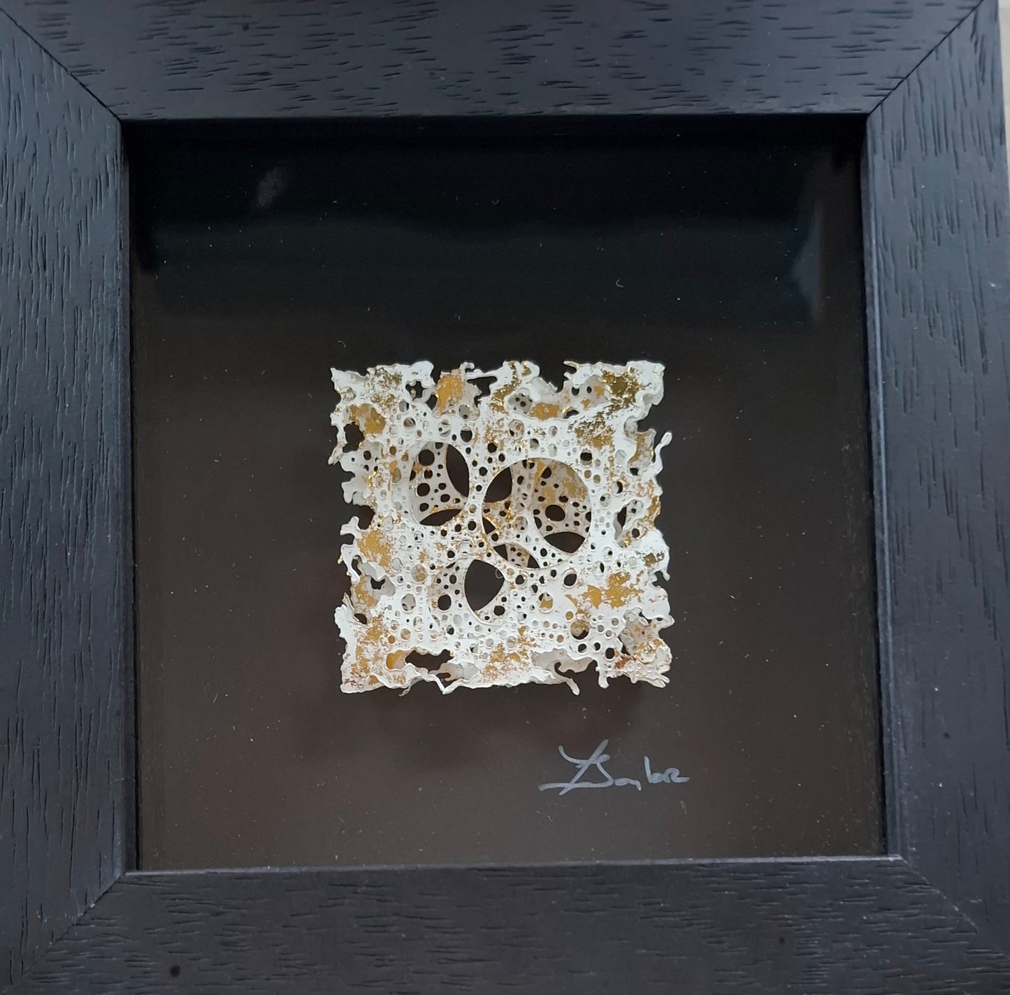 Square - White and Gold on Black