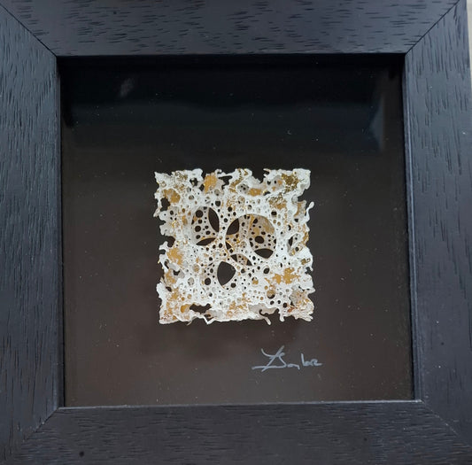 Square - White and Gold on Black