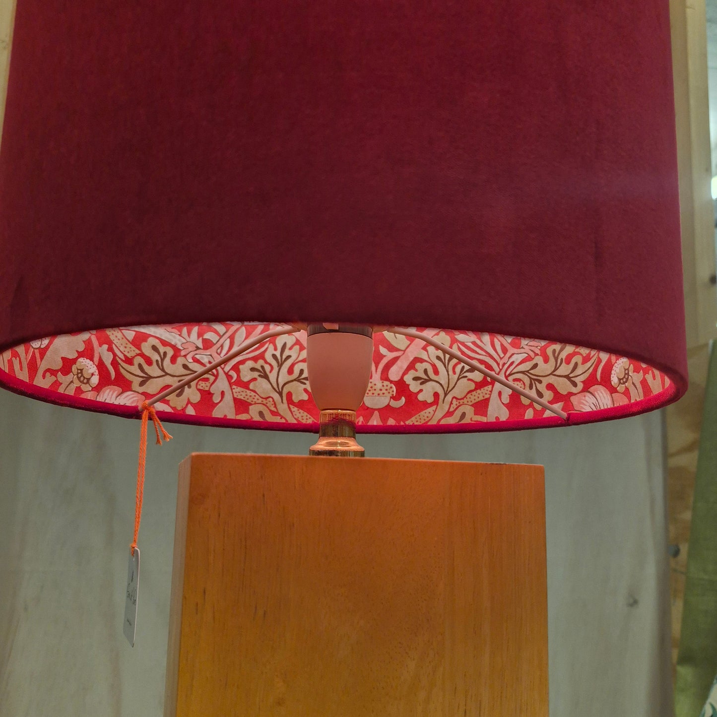 Red Velvet Strawberry Thief Drum Shade