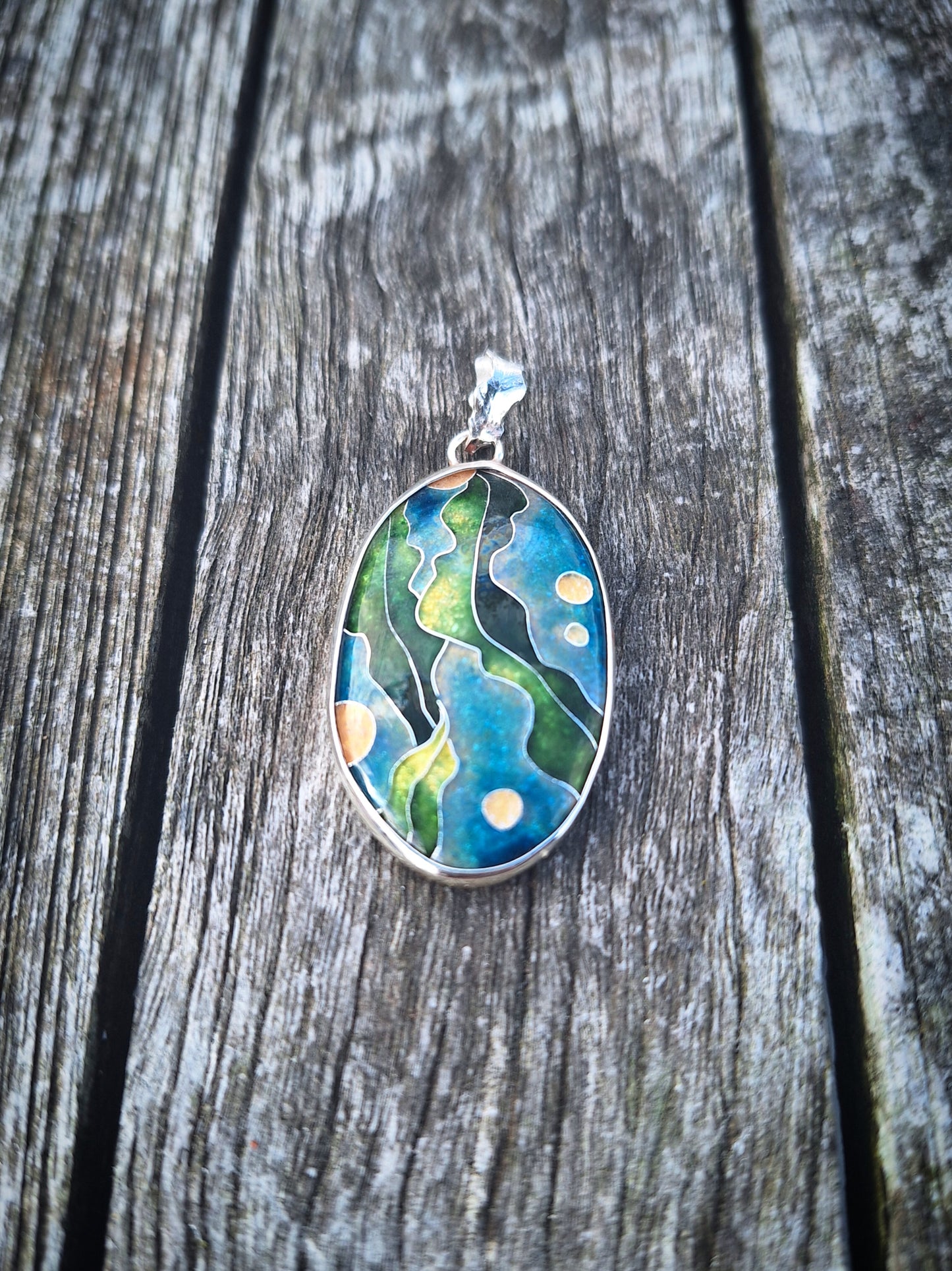 Enamel kelp necklace