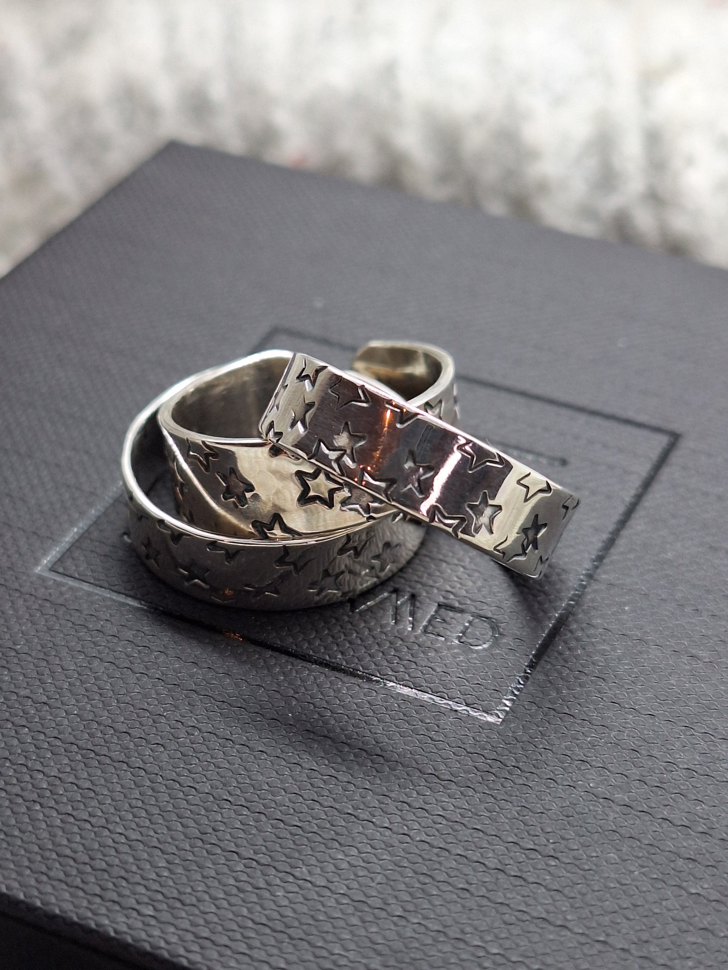 Sterling Silver Stars Open Ring